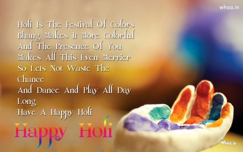 Happy Holi Greetings Quote Wallpapers