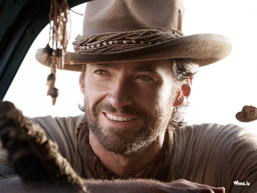 Hugh Jackman Wear Stylish Hat With Smiley Face