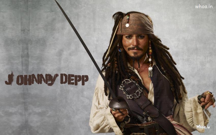 Johnny Depp As Pirate Holding Sword