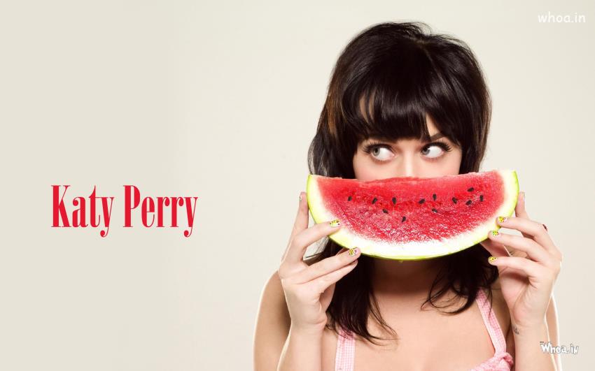 Katy Perry Holding Watermelon In Hands Wallpaper