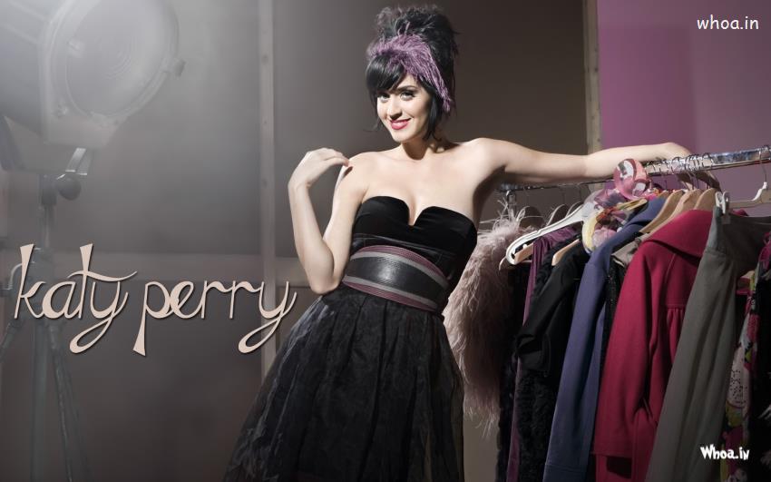 Katy Perry Possing In Black