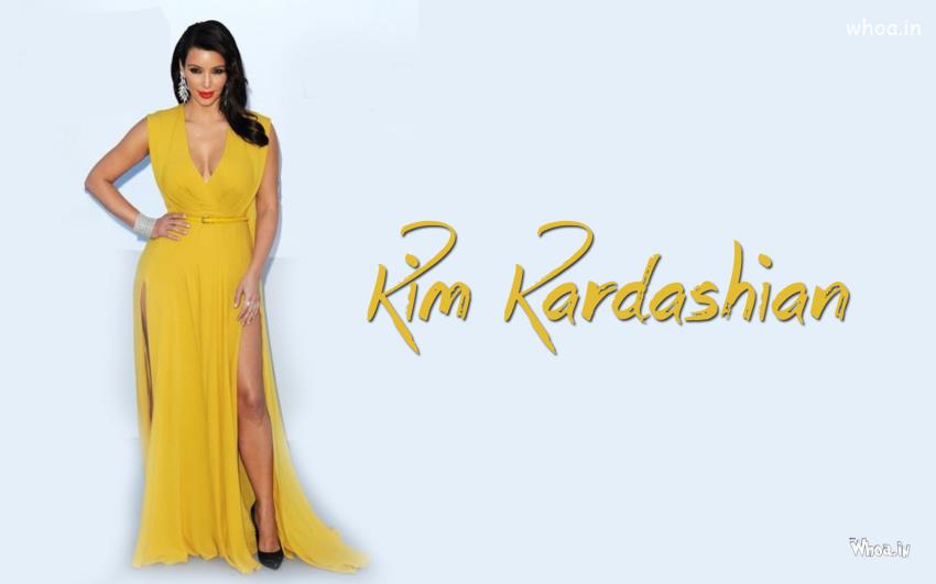 Kim Kardashian Poses In Yellow HD