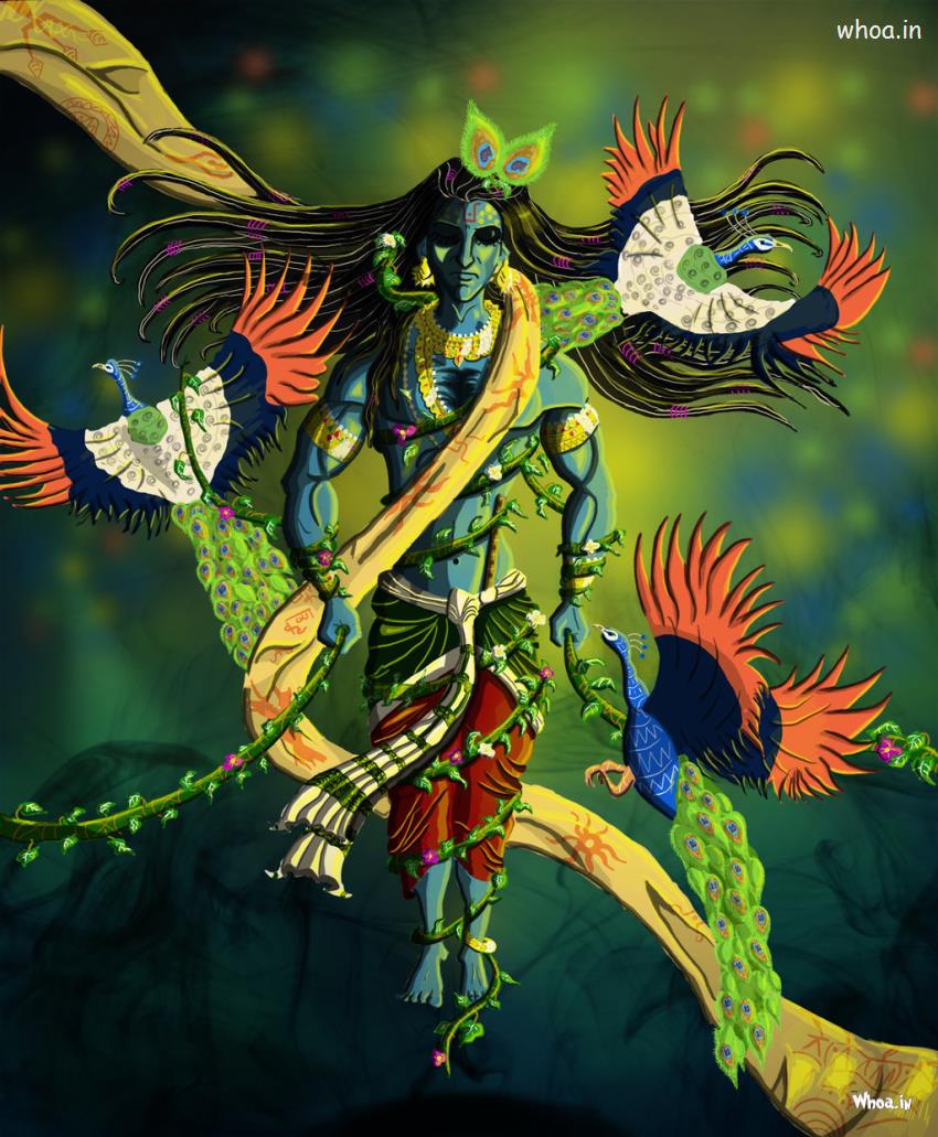 Lord Krishna Multicolor Painting HD Images