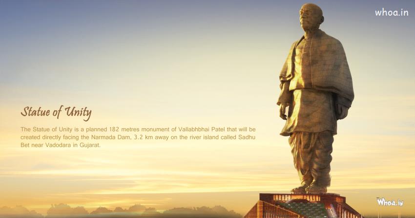 Statue Of Unity-Sardar Vallabhbhai Patel Statue With Detail Wallpaper