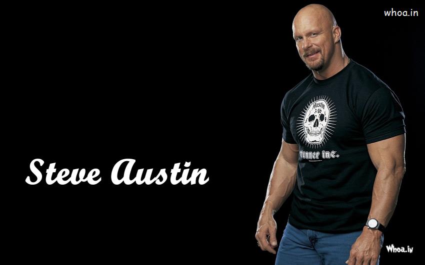 Steve Austin In Black T-Shirt Wallpaper
