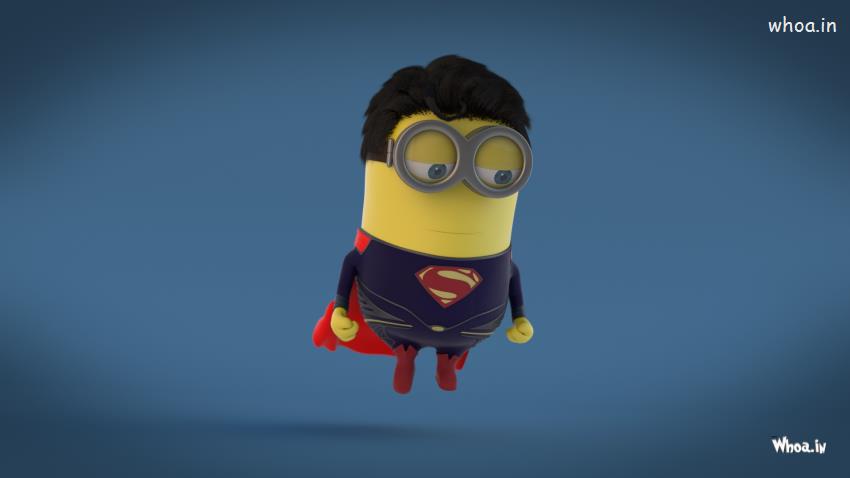 Superman Style Minions With Blue Background HD Wallpaper