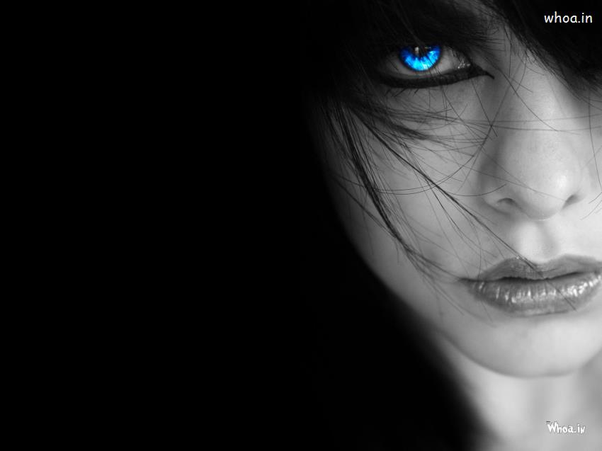 Women With Blue Eyes Dark Background Wallpaper