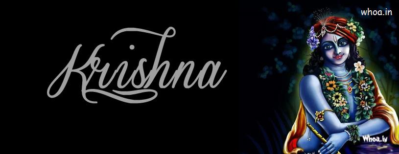 Lord Krishna Art FB Cover With Blue Color