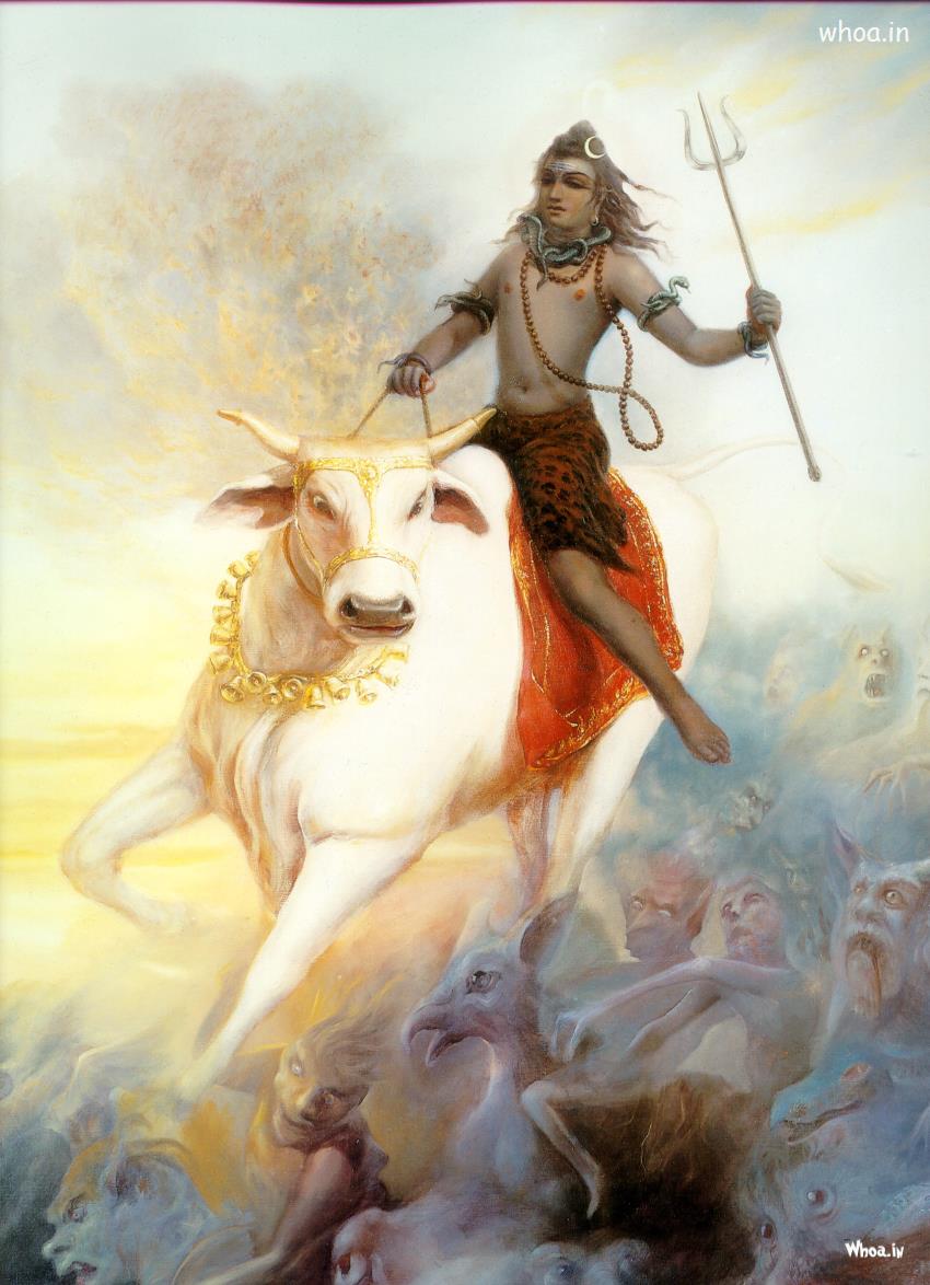 Lord Shiva Ride On Bull Hd Wallpaper For Desktop