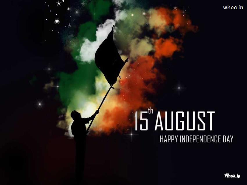 15Th August Happy Independence Day With Dark Background HD Wallpaper