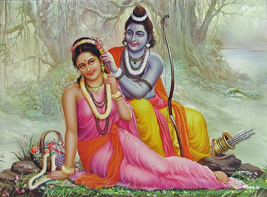 Beautiful Lord Shri Ram And Sita Mata HD Wallpaper