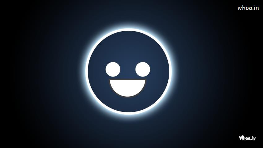 Big Blue Smiley Face With Blue Background HD Funny Wallpaper