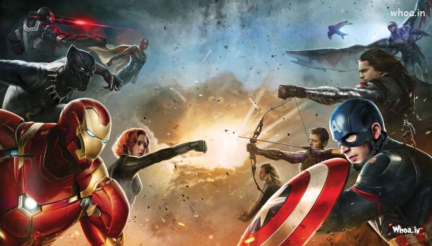 Captain America:Civil War Both Team Fight HD Wallpaper