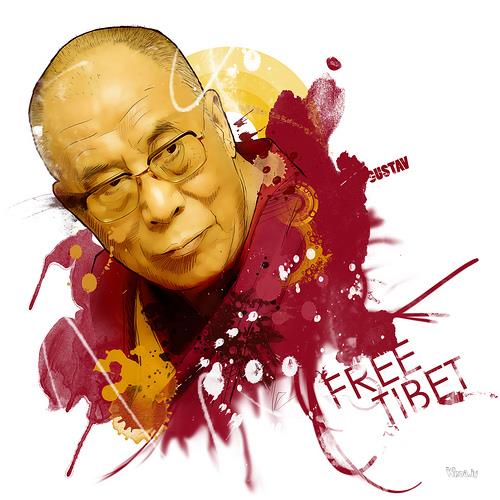 Dalai Lama Painting For Free Tibet HD Freedom Fighter Wallpaper