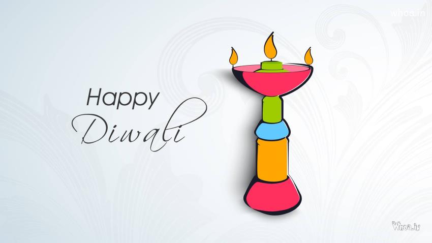 Happy Diwali With Diya Clipart HD Wallpaper
