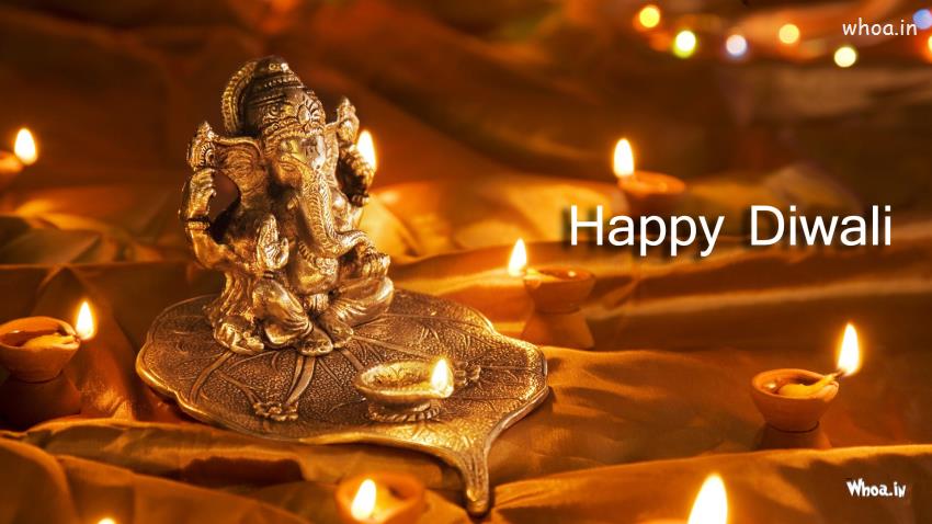 Happy Diwali With Lord Ganesh HD Wallpaper