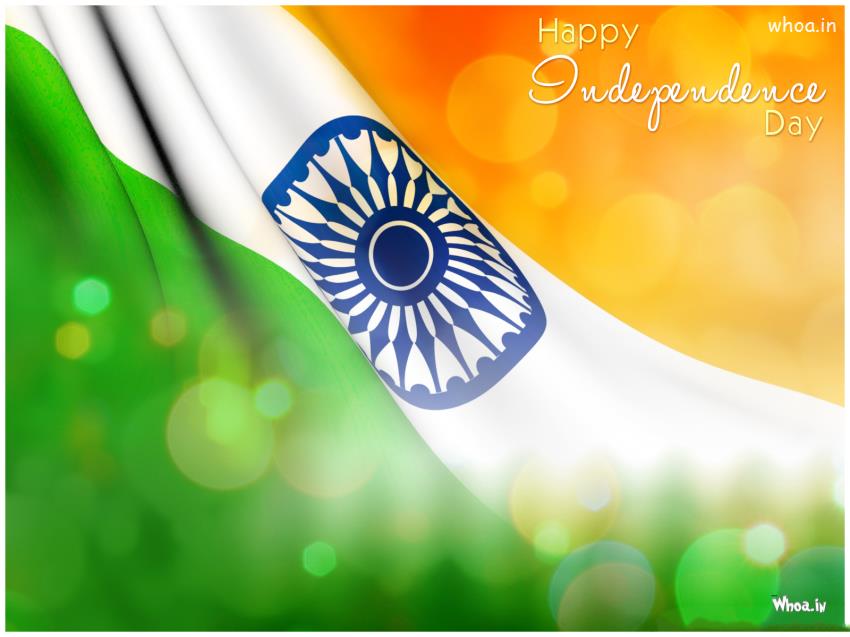 Happy Independence Day With Tri Colour Flag HD Wallpaper