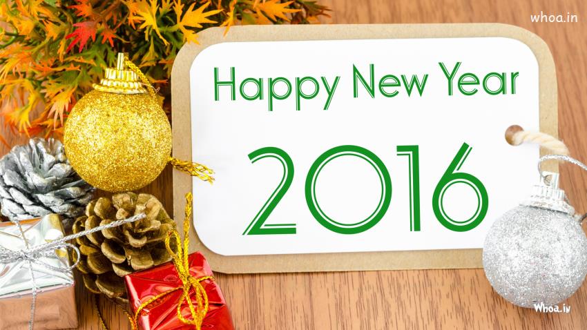 Happy New Year 2016 With Gift HD Greetings Wallpaper
