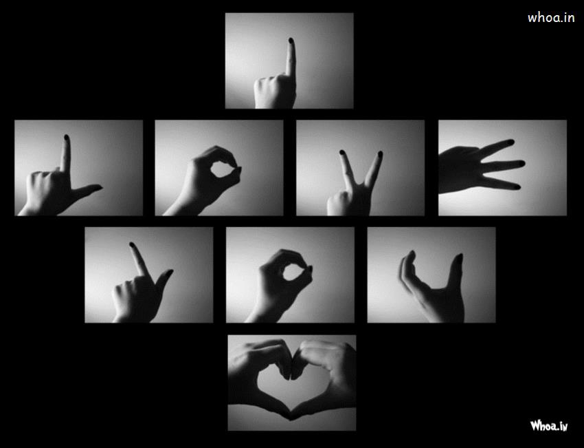 I Love You Create By Hand Gestures With Dark Background Wallpaper