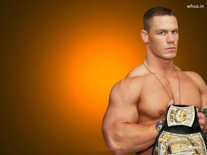 John Cena Shirtless With WWE Championship Belt HD WWE Wallpaper