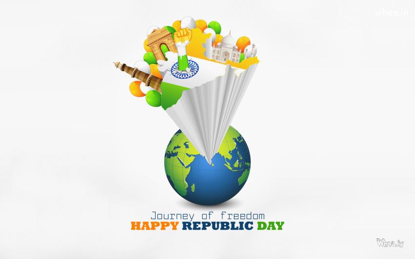 Journey Of Freedom Happy Republic Day HD Wallpaper