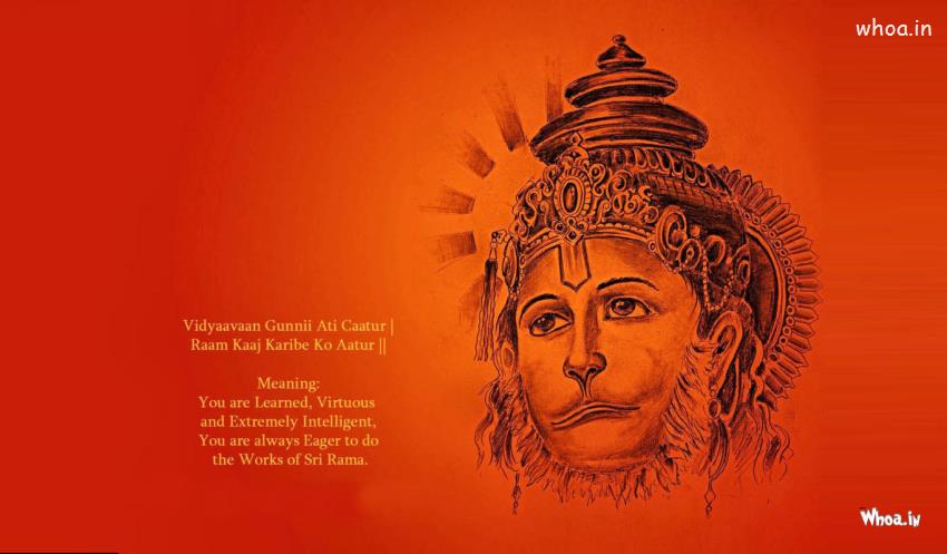 Lord Kesari Nandan Hanuman Face HD Wallpaper