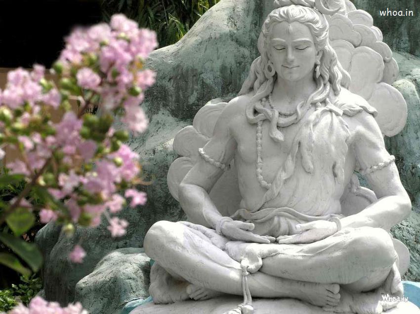 Lord Shiva Samadhi White Statue HD Wallpaper