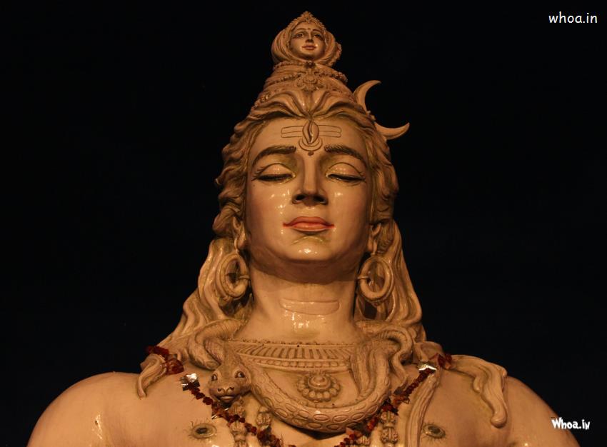 Lord Shiva Statue With Dark Background HD Wallpaper