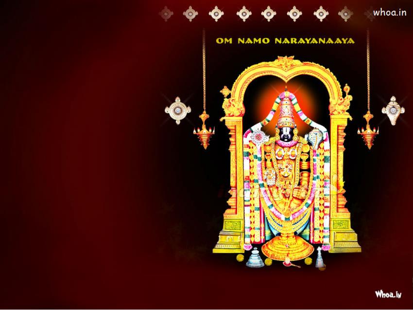 Lord Venkateswara With Red Background HD Wallpaper