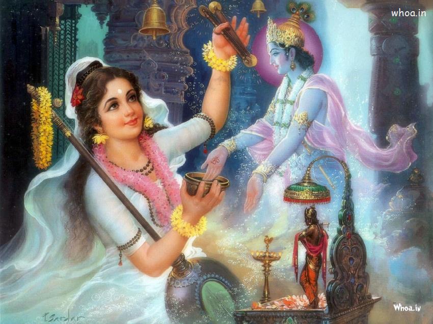 Meera With Lord Krishna HD Wallpaper
