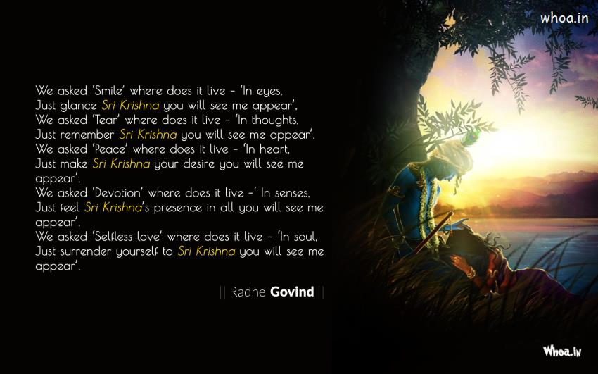 Radhe Govind Love Quotes HD Wallpaper