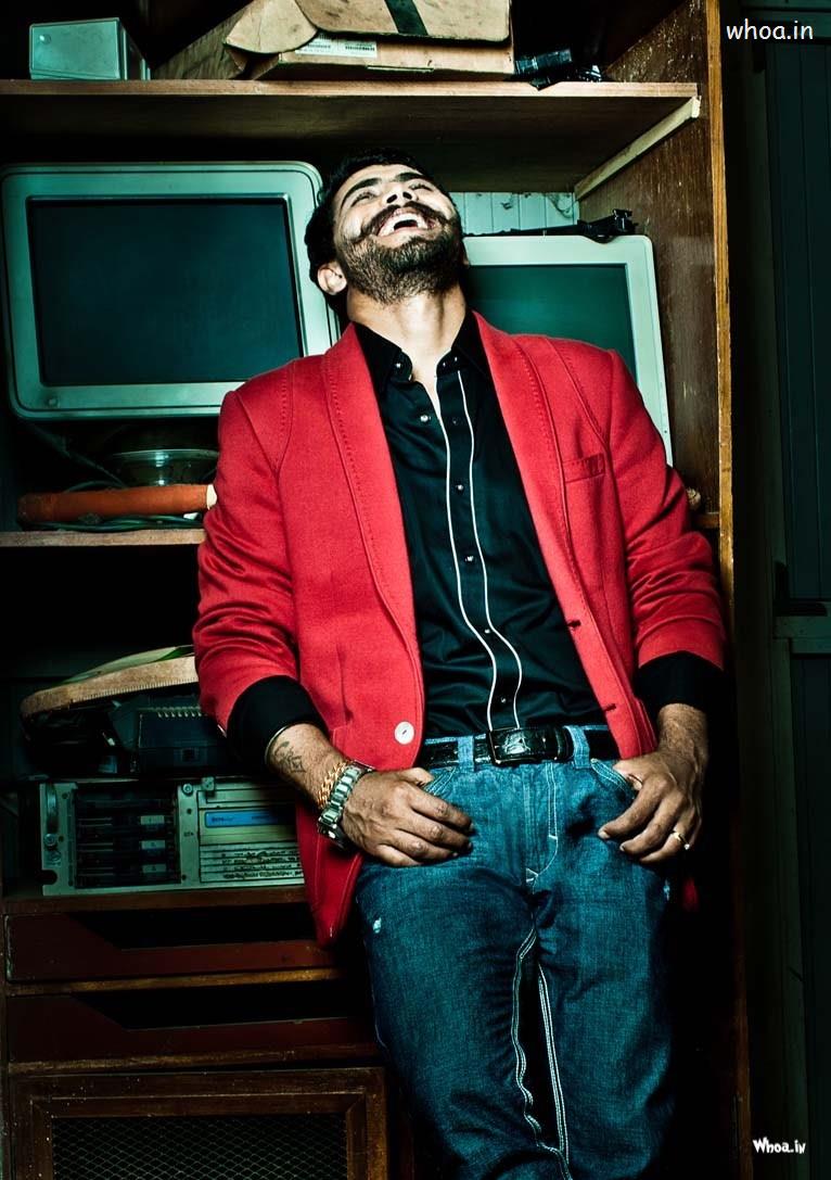 Ravindra Jadeja's Modelling Photoshoot With Red Coat And Laughing Face