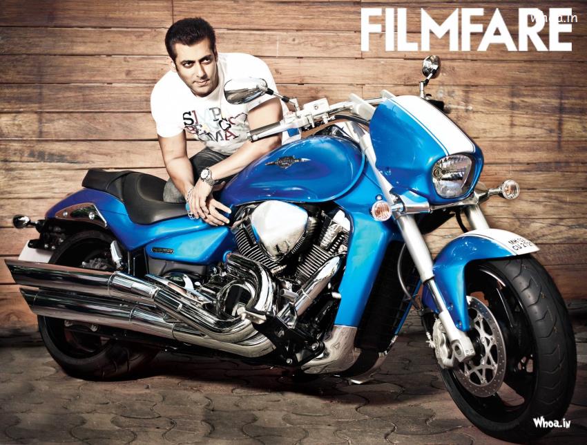 Salman Khan With Bike Filmfare Photoshoot HD Wallpaper