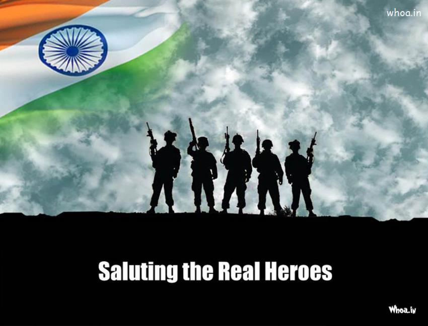 Saluting The Real Heroes With National Flag HD Wallpaper