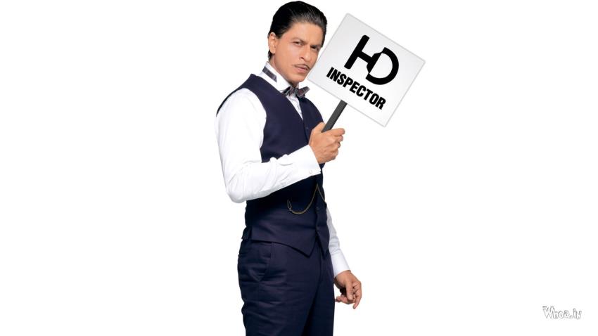 Shah Rukh Khan Tata Sky HD Inspector With White Background Wallpaper