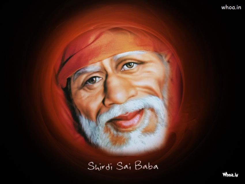 Shridi Sai Baba Face With Dark Background HD Wallpaper