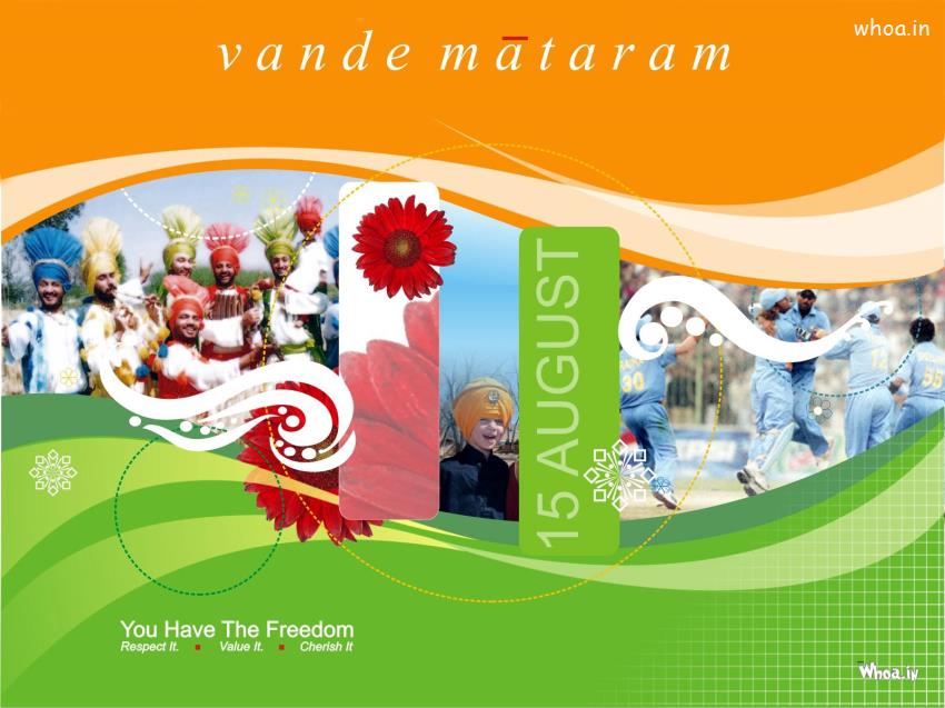 Vande Mataram With Independence Day HD Wallpaper