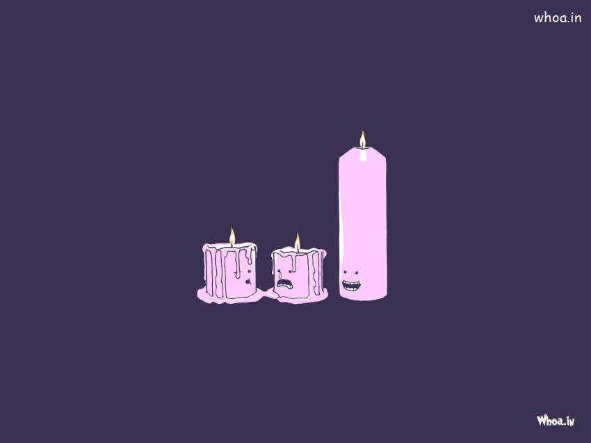 White 3 Candles Funny HD Wallpaper