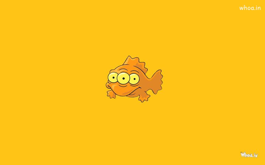 Yellow Fish Three Eyes HD Funny Wallpaper
