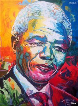A Colourful Image Of Nelson Mandela
