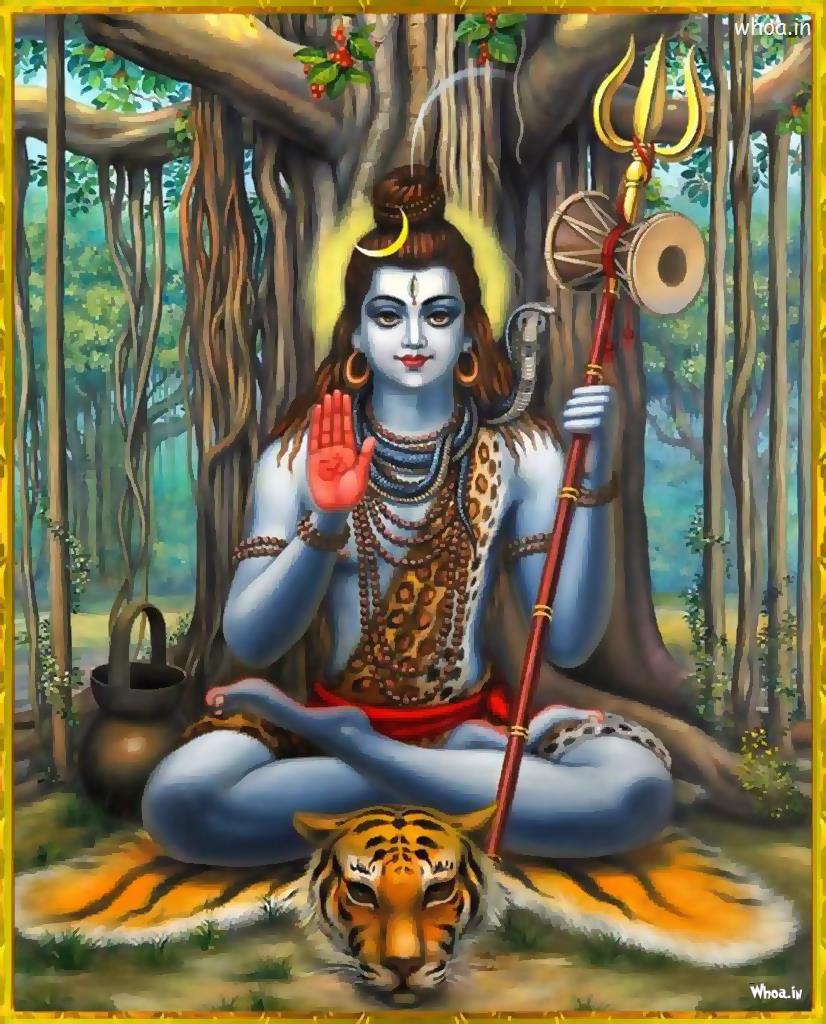 HD Image Of Lord Shiva Under The Tree