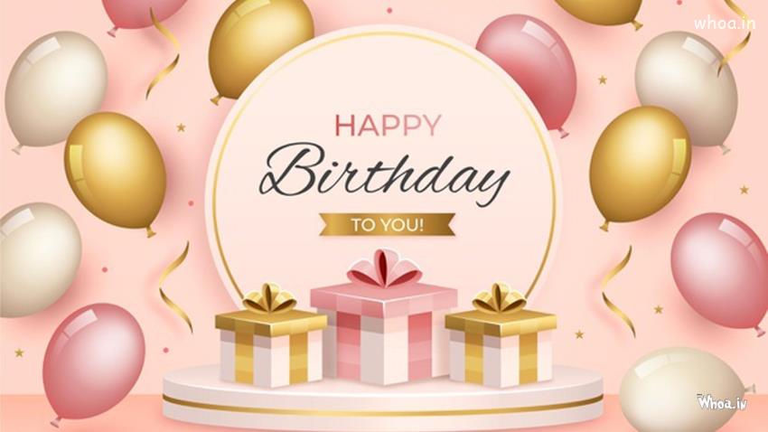 Happy Birthday Greeting Card Or Invitation Card Decorated With Hangings Of  Gift Bags On Grey Background RoyaltyFree Stock Image  Storyblocks