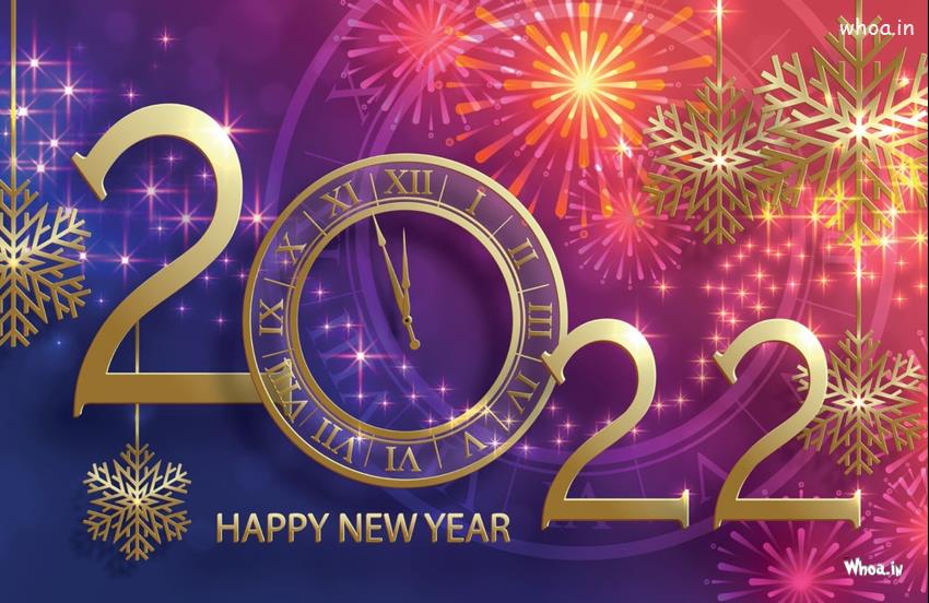 Happy New Year 2022 Welcome New Year 2022 With Watch Hdimage