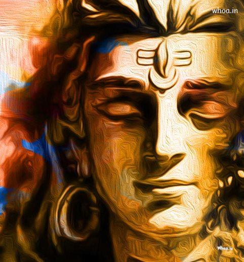 The Beautiful Paint Art Image Of Lord Shiva In Multi Color