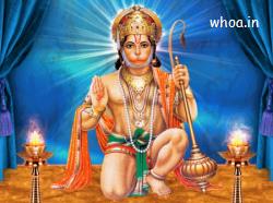 Shree Lord Hanuman Animated Gif In Blue Background