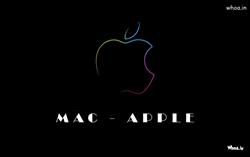 mac aaple colour logo with black background window