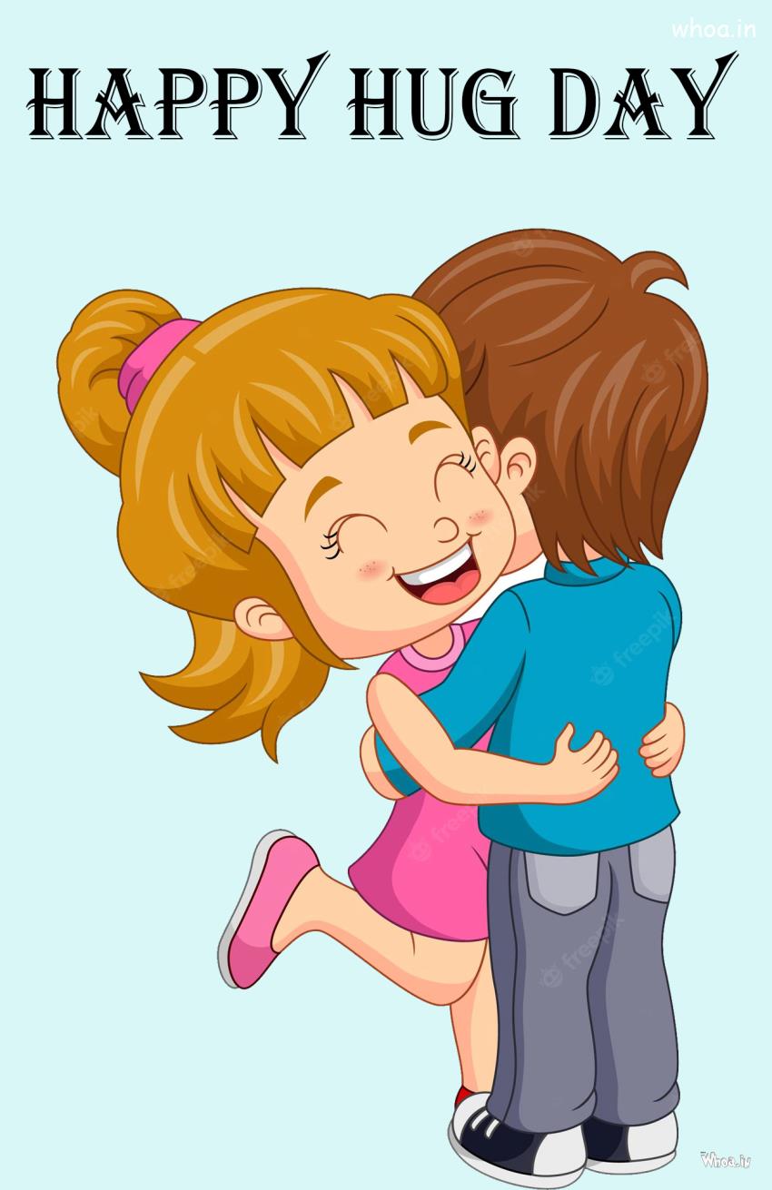 Cute Cartoon Couple Pictures For Hug Day , Happy Hug Day