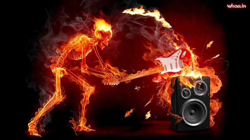 3D Fire Music Kankal Wallpaper