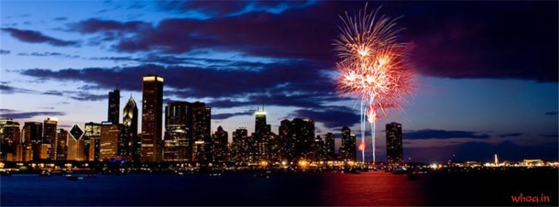 Chicago City New Year Facebook Cover