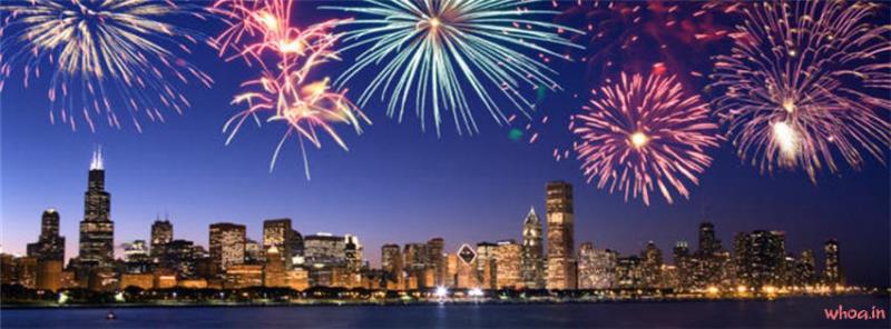 Chicago Firework New Year Facebook Cover